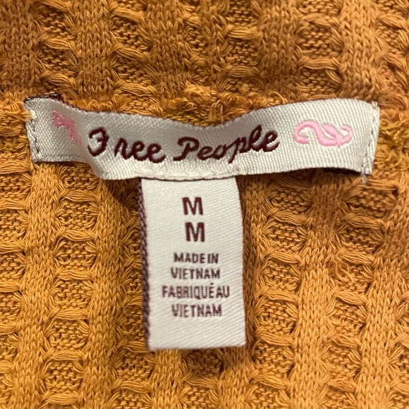 FREE PEOPLE NEW JUICY LONG SLEEVE WAFFLE KNIT OVERSIZED THERMAL CANYON MOON - Picture 12 of 14